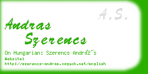 andras szerencs business card